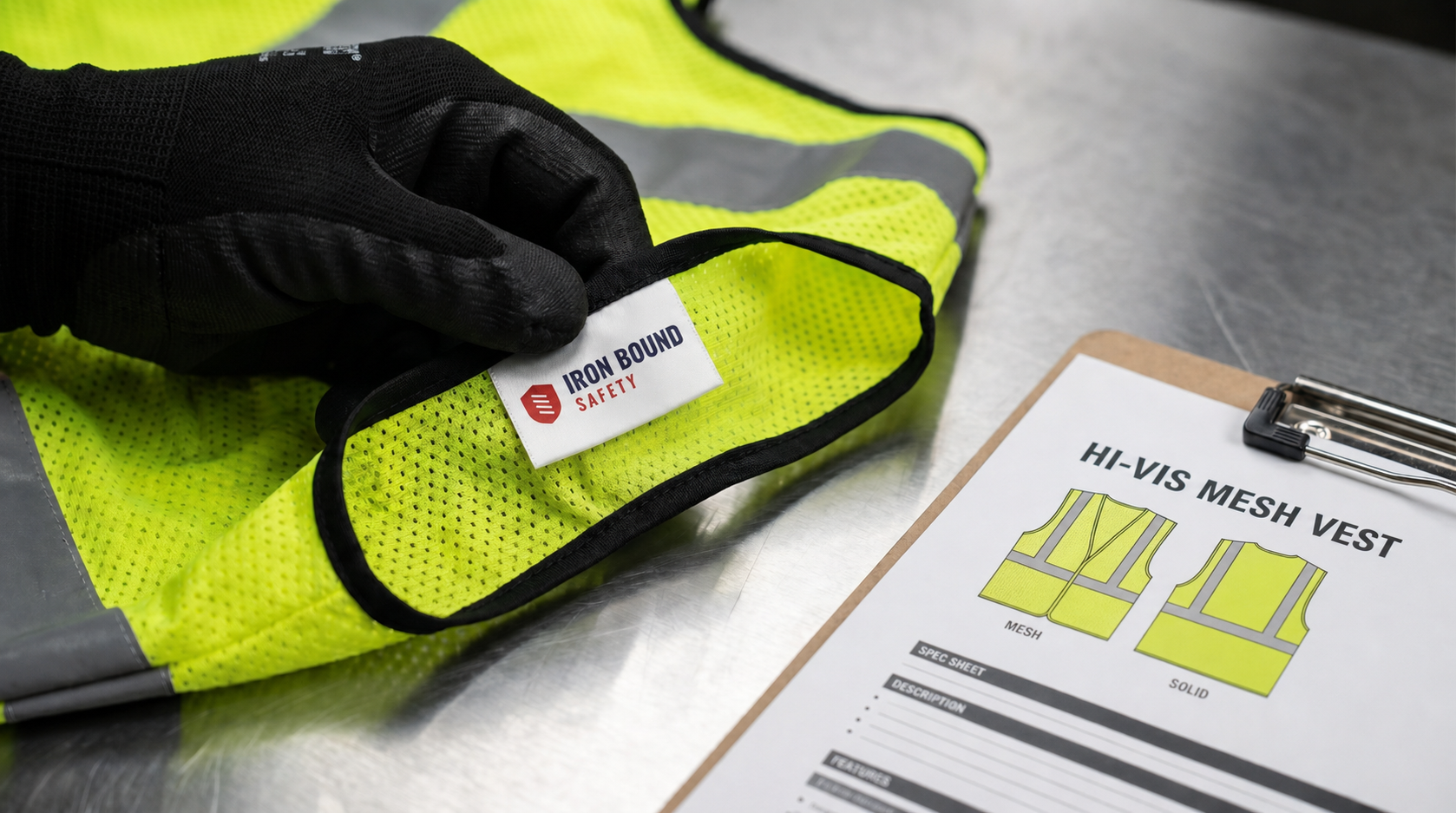 Iron Bound Safety hi-vis vest detail